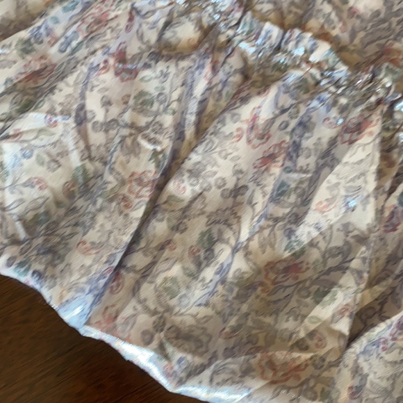 Free People Womens Bubble Skirt Metallic Floral - Lavender Combo - Picture 2 of 5